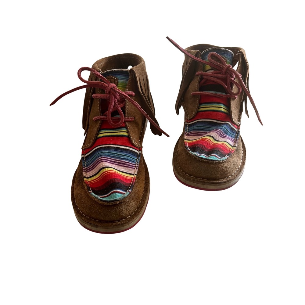 Ariat Cruiser Fringe Chukka Boots Brown Suede Serape Stripe Womens 7B 10021578
